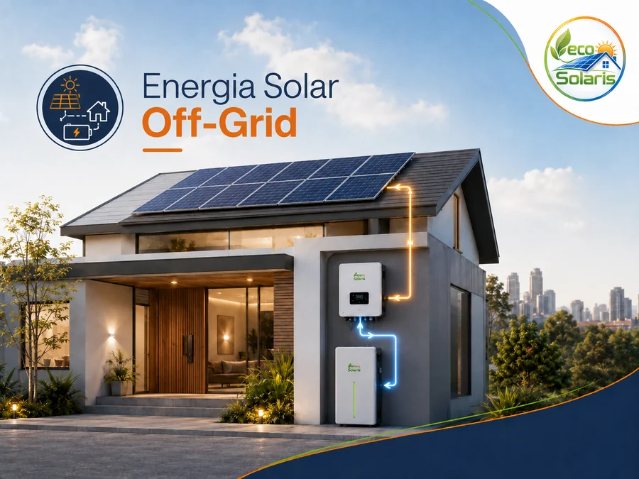 Ilustração de energia solar off-grid